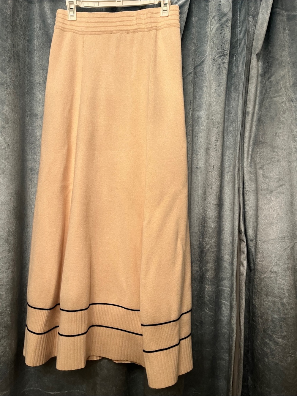 Sandro Paris Beige & Black Sailor Collar Knit Sweater Midi Skirt Set XS - Picture 8 of 13